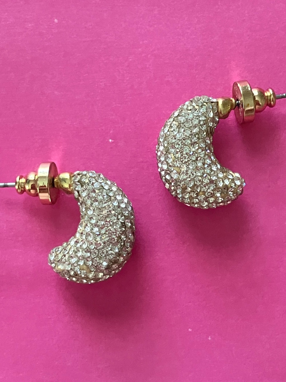 House of Harlow 1960 Champagne Crystal Crescent Stud Earrings